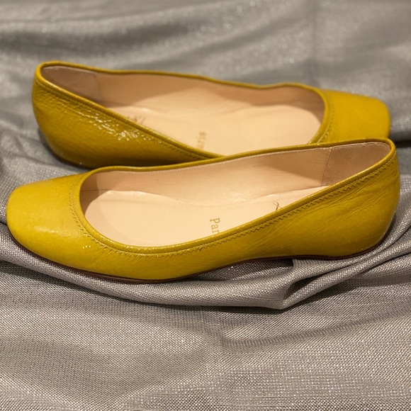 Christian Louboutin Yellow Patent Leather Flats - Picture 3 of 4